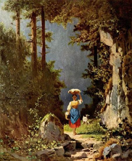 Carl Spitzweg Madchen mit Ziege